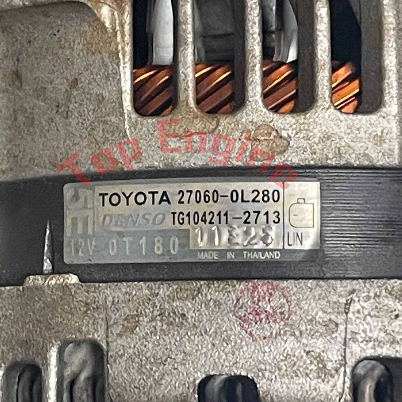  Toyota Alternator 27060-0L280 for 1GD-FTV & 2GD-FTV Diesel Engines (Hilux / Fortuner / Innova / Hiace)